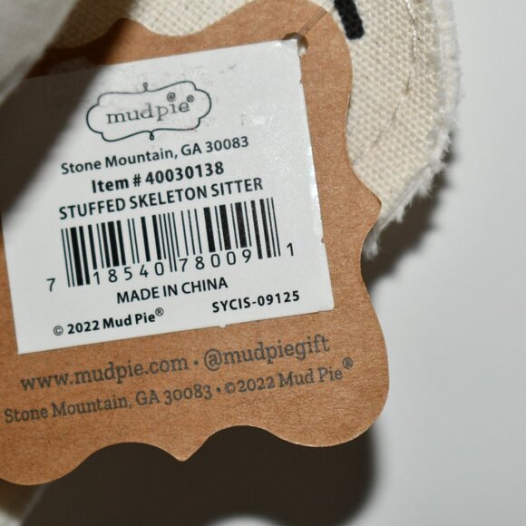 Mud Pie Halloween Stuffed Skeleton Sitter #40030138 NWT Details: Life-sized stuf - Picture 4 of 6